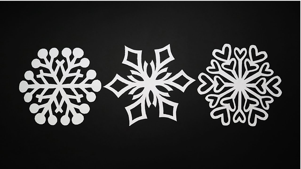 DIY 3 Easy Paper Snowflakes Design Tutorial | How to Make Snowflakes in 5 Minutes