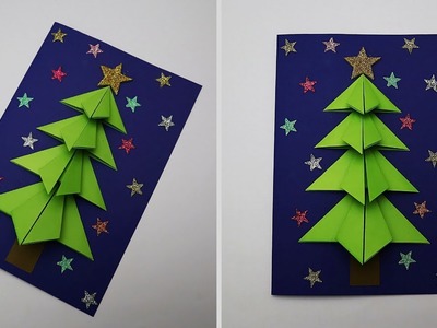 DIY 3D Christmas Tree Card | How to Make Christmas Greeting Card | Handmade Cards