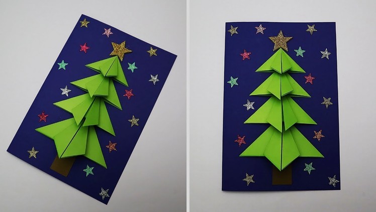 DIY 3D Christmas Tree Card | How to Make Christmas Greeting Card | Handmade Cards