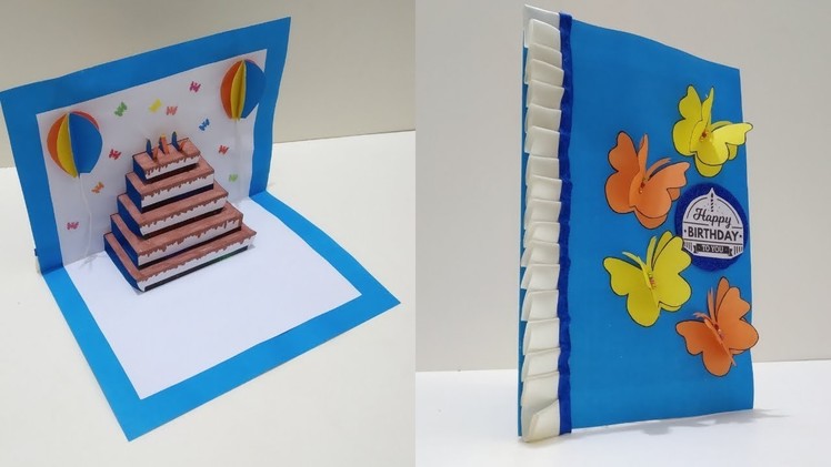 DIY cake pop up card for birthday| Easy 3D cards DIY | DIY-Beautiful Handmade Happy Birthday Card