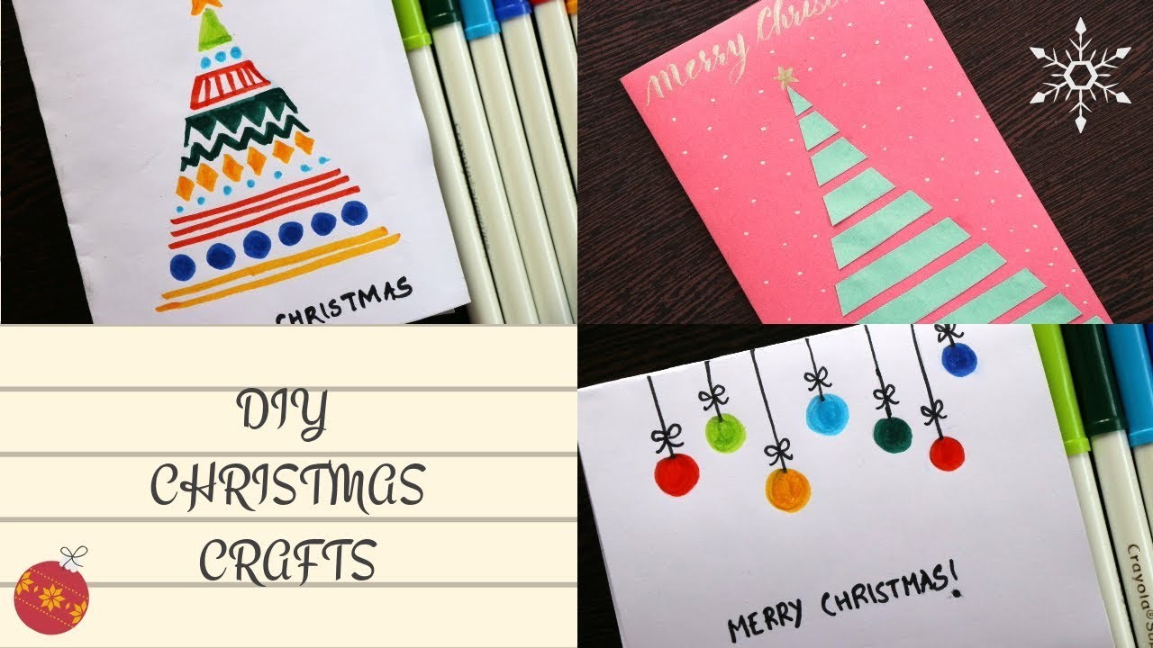 DIY Christmas Cards Easy, 5 Minute Crafts, Handmade Greeting Cards, Fun Crafts For Kids