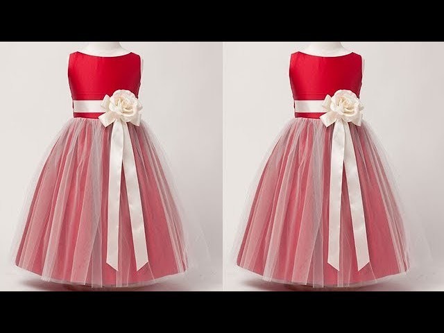DIY Designer Party Wear Net Baby Frock Cutting And Stitching Full Tutorial