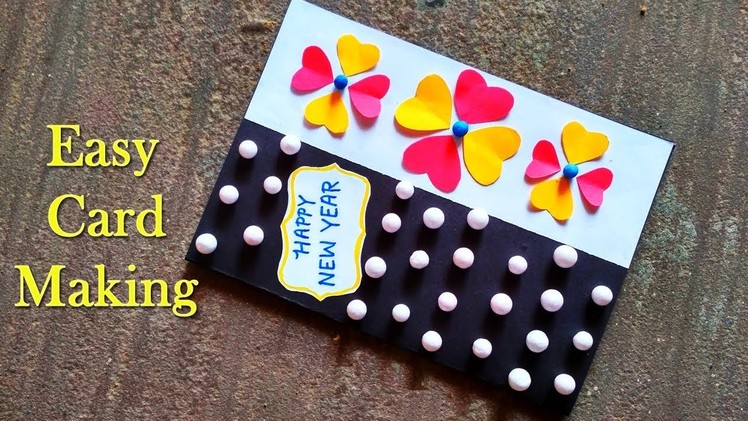 DIY Easy New Year Greeting Card.How to make New Year Greeting Card.Handmade New Year Card