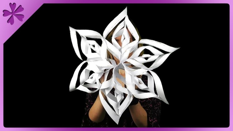 DIY How to make big paper snowflake, paper star (ENG Subtitles) - Speed up #552