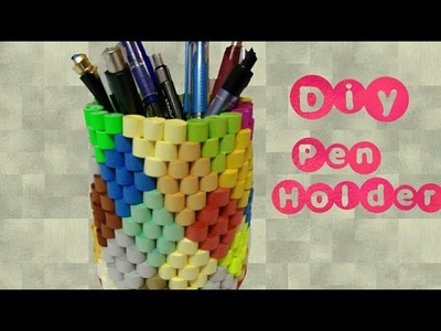 Diy. How to make Quilling Pen stand. holder. Full Tutorial. (video lesson)