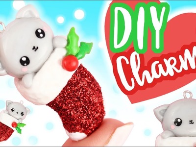 DIY Kawaii Kitten in Christmas Stocking Charm! -Polymer Clay Tutorial | KAWAII FRIDAY