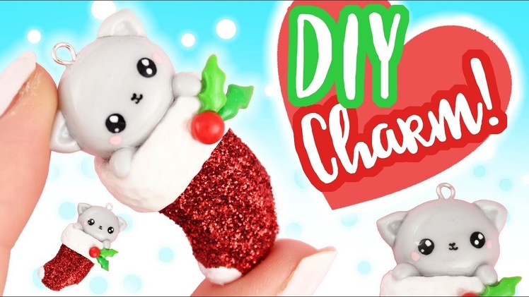 DIY Kawaii Kitten in Christmas Stocking Charm! -Polymer Clay Tutorial | KAWAII FRIDAY