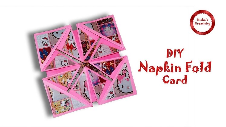 DIY Napkin Fold Card for scrapbook.Tutorial for Scrapbook.tutorial for Explosion box