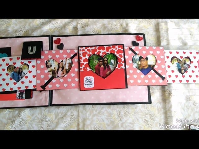 DIY VALENTINE'S scrapbook . A Valentine's card for your love his. her. gift ideas