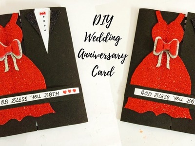DIY Wedding Anniversary Card Tutorial | How to make card for Anniversary | Handmade Card