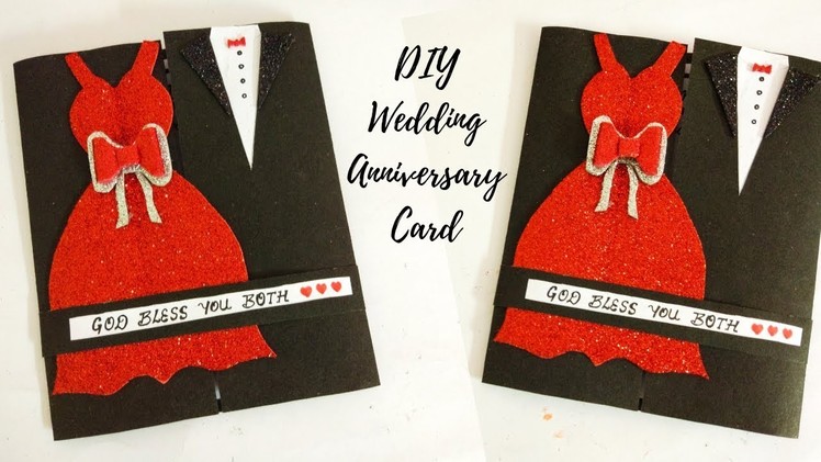 DIY Wedding Anniversary Card Tutorial | How to make card for Anniversary | Handmade Card
