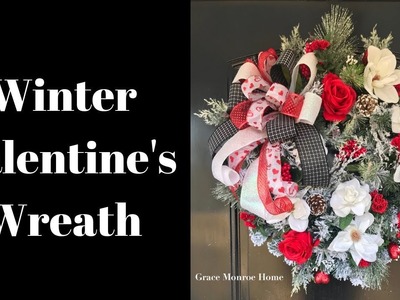 DIY Winter Wreath - Winter Valeninte's Day Wreath Tutorial (REPLAY)
