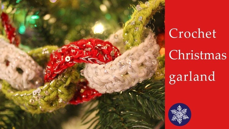Easy crochet Christmas tree garland tutorial
