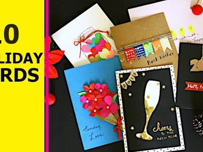 #holidaycards #greetingcards #diy 10 HANDMADE CARDS IDEAS  | Aloha Crafts