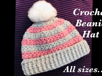 How to crochet star stitch beanie hat left handed for adult and all sizes fast and easy #165