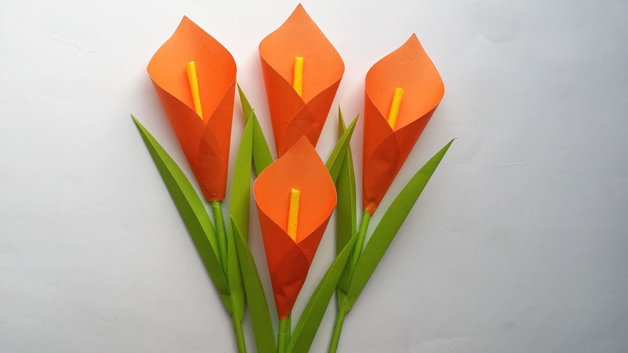 HOW TO MAKE A DIY EASY TULIP PAPER FLOWER MAKING TUTORIAL PAPER CRAFT FOR KIDS STEP BY STEP