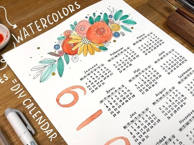 How to make a whimsical DIY wall calendar with watercolor and doodlles