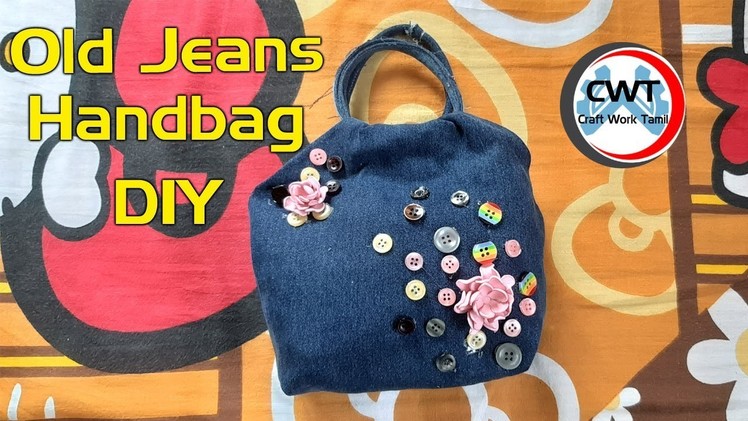 How to make Old jeans Handbag | Handbag | Old Jeans Diy | Kaivinai Porutkal Tamil | Craft Work Tamil