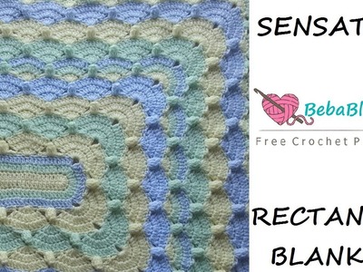 Sensation (rectangle). Crochet blanket pattern. Video tutorial & stitch guide