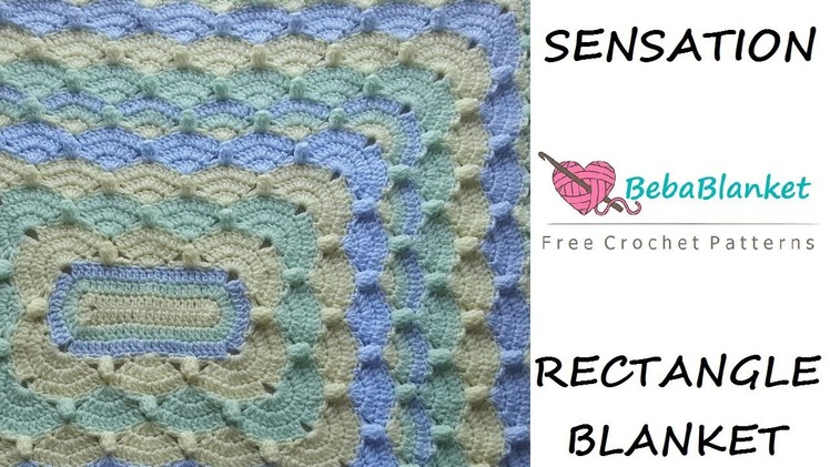 Sensation (rectangle). Crochet blanket pattern. Video tutorial & stitch guide