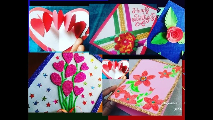 5 DIY easy New Year 2019 greeting cards l how to make greeting cards l DIY birthday cards ,handmade