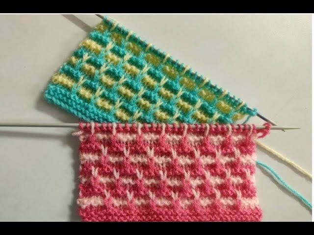 Brick Stitch Knitting Pattern in Hindi by Sapna Crafts