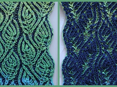 Brioche knitting *Foliage scarf* knitting patterns