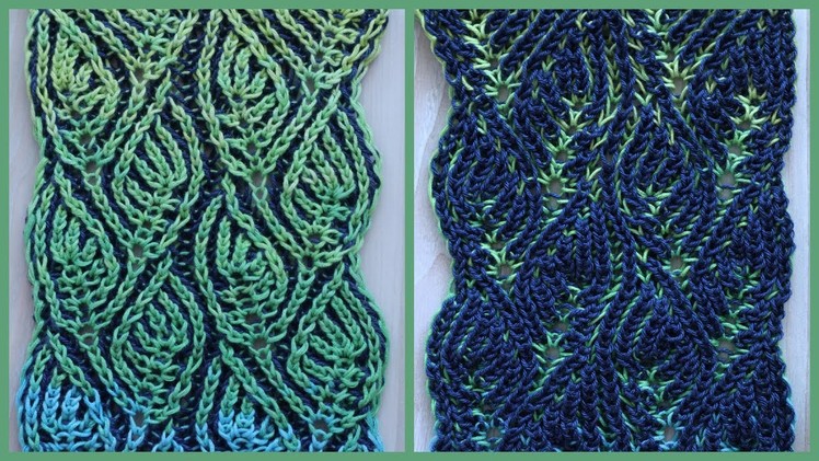 Brioche knitting *Foliage scarf* knitting patterns