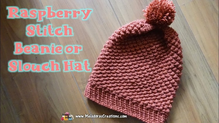 Crochet Raspberry Slouch Hat - Right Handed Crochet Tutorial