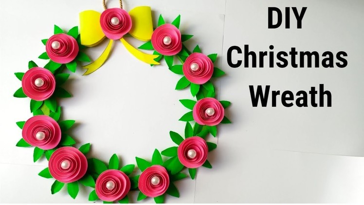 DIY Christmas wreath.How to make paper christmas wreath