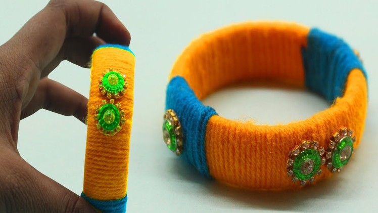 DIY Ideas ! How To Make Bangles At Home. Woolen Crafts