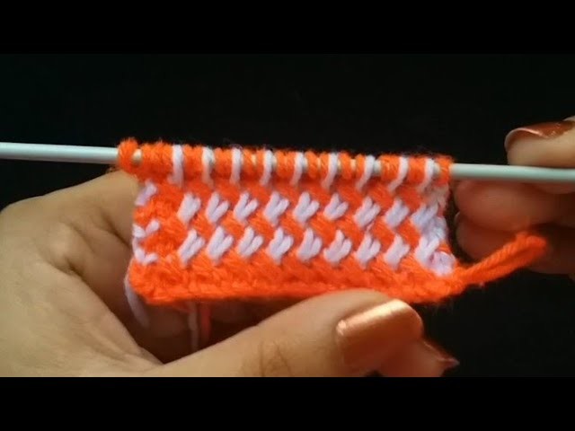 Easy Two Colour Knitting Design.Pattern in hindi