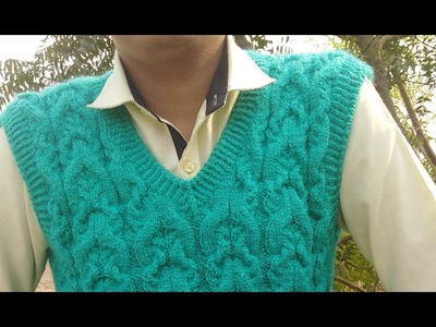 Gents Half Sweater (Part 4) Step by Step Knitting, Sweater Bunai Hindi men, Double border