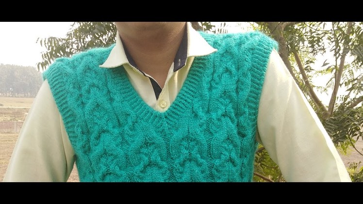 Gents Half Sweater (Part 4) Step by Step Knitting, Sweater Bunai Hindi men, Double border
