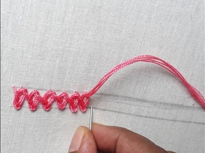 Hand embroidery Border line design | Hand embroidery tutorial