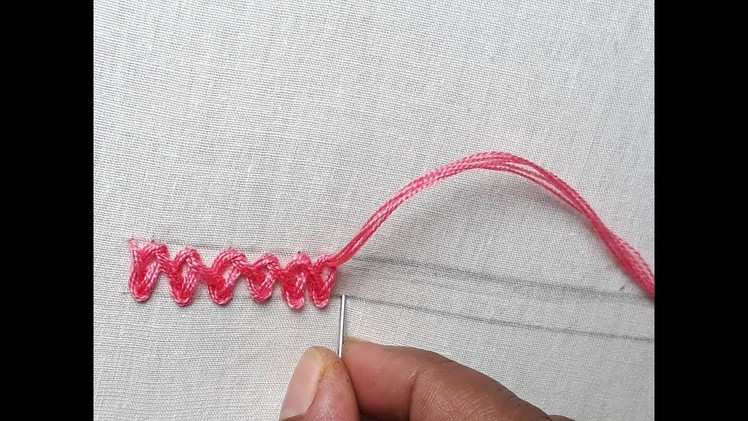 Hand embroidery Border line design | Hand embroidery tutorial