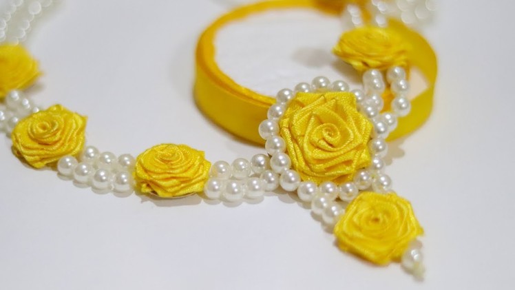 Home Made Wedding Necklace | How to Make Necklace at Home | Haldi Jewellery Making