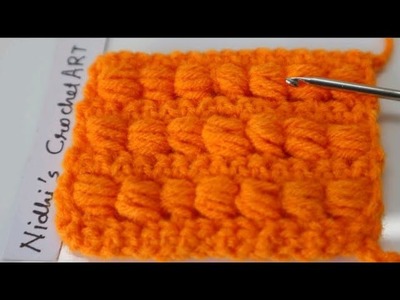 How to Crochet Puff Square Stitch. Crochet Stitch for Blanket Purse for Beginners