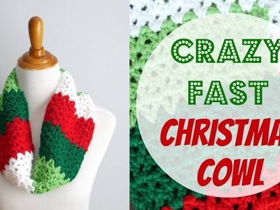 How To Crochet the Crazy Fast Christmas Cowl