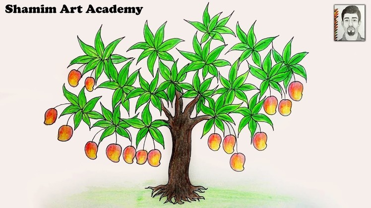 How to Draw Mango Tree