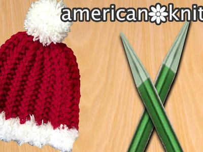 How to knit a Santa Hat #knitting #americanknitter