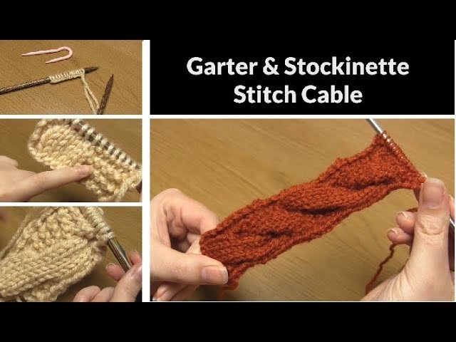 How to Knit: Garter & Stockinette Stitch Cable | Simple Cabling Pattern | Step-by-Step