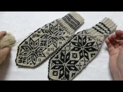 How to knit norwegian Selbu mittens. Step by step tutorial