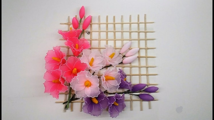 How to make a holyhock flower with nylon stocking.