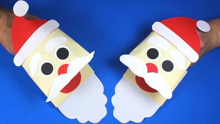 How to Make a Paper Santa Puppet | Christmas Crafts for Kids