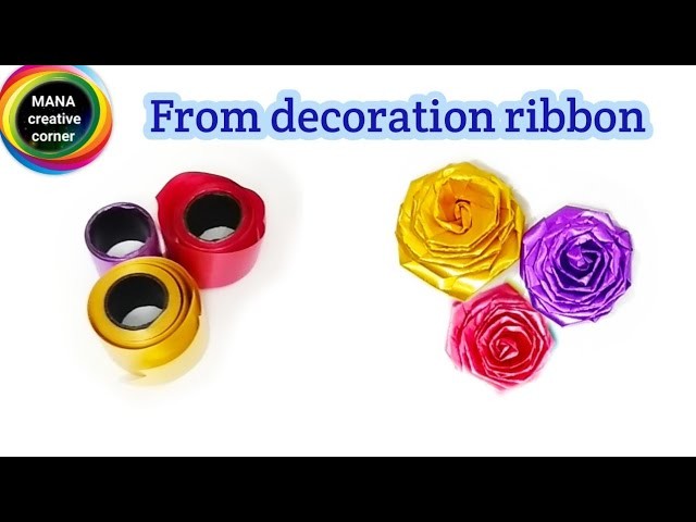 How to make a rose from ribbon#Rose flower making with decoration ribbon#Ribbon rose
