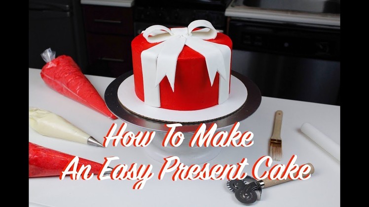How To Make An Easy Christmas Present Cake | CHELSWEETS