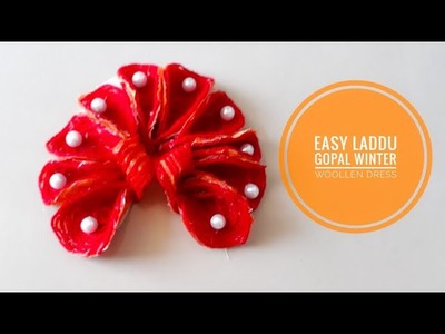 How to make No Knit No crochet Easy Winter Woollen Dress for Laddu Gopal| Quicky Crafts