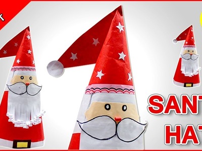 How To Make Santa Claus Cap With Paper | Santa Hat | Christmas Crafts
