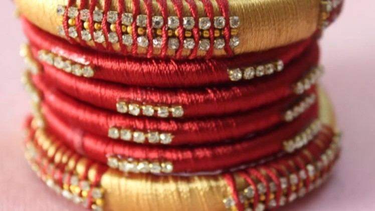 How to make silk thread bangles designs, Red bangle Designs, silk thread bangles new designs making